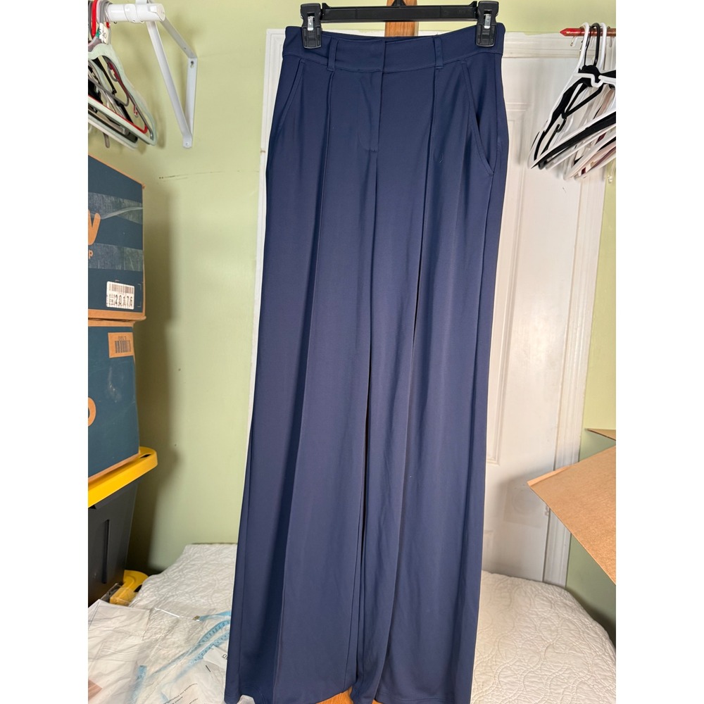 Lauren Ralph Lauren Navy Blue Wide Leg Pleated Trousers Dress Pants Size 0